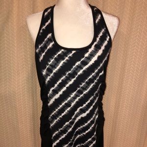 Lola black and white tank/T strap, sz L NWOT